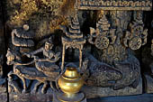 Myanmar - Mandalay, Shwenandaw Kyaung (the Golden Palace) a wonderful example of the Burmese unique teak architecture and wood-carving art. 